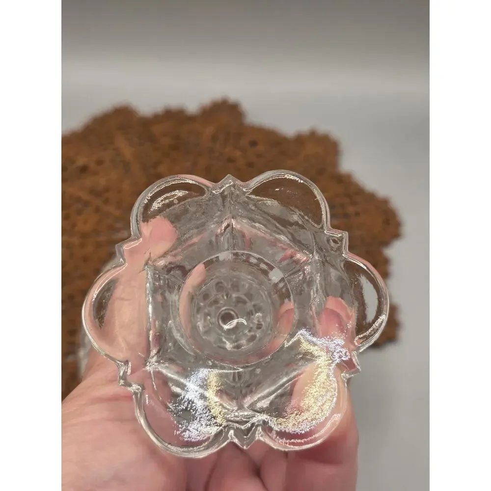 Vtg Anna Hutte Rendezvous Frosted Cut Crystal Pedestal Compote Candy Bowl 6